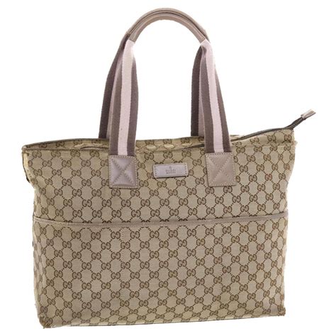 Gucci Gucci Sherry Line Gg Canvas Tote Bag Canvas Beige 